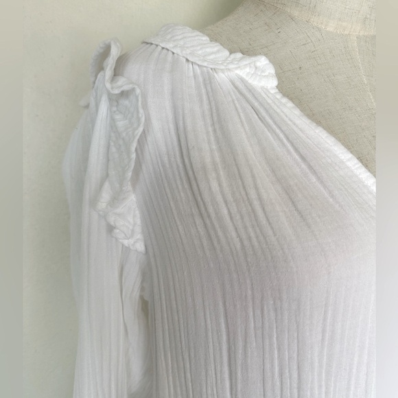 Xirena white 100% cotton long sleeved maxi with belt Size Small - Picture 6 of 9